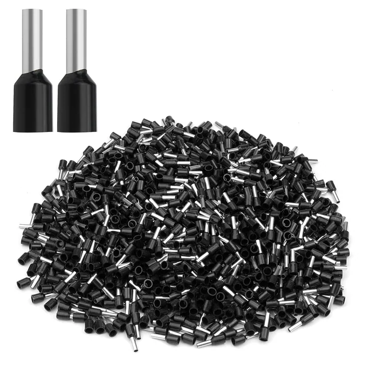 XHF 18 AWG Insulated Wire Ferrules, Black, 1000 pcs