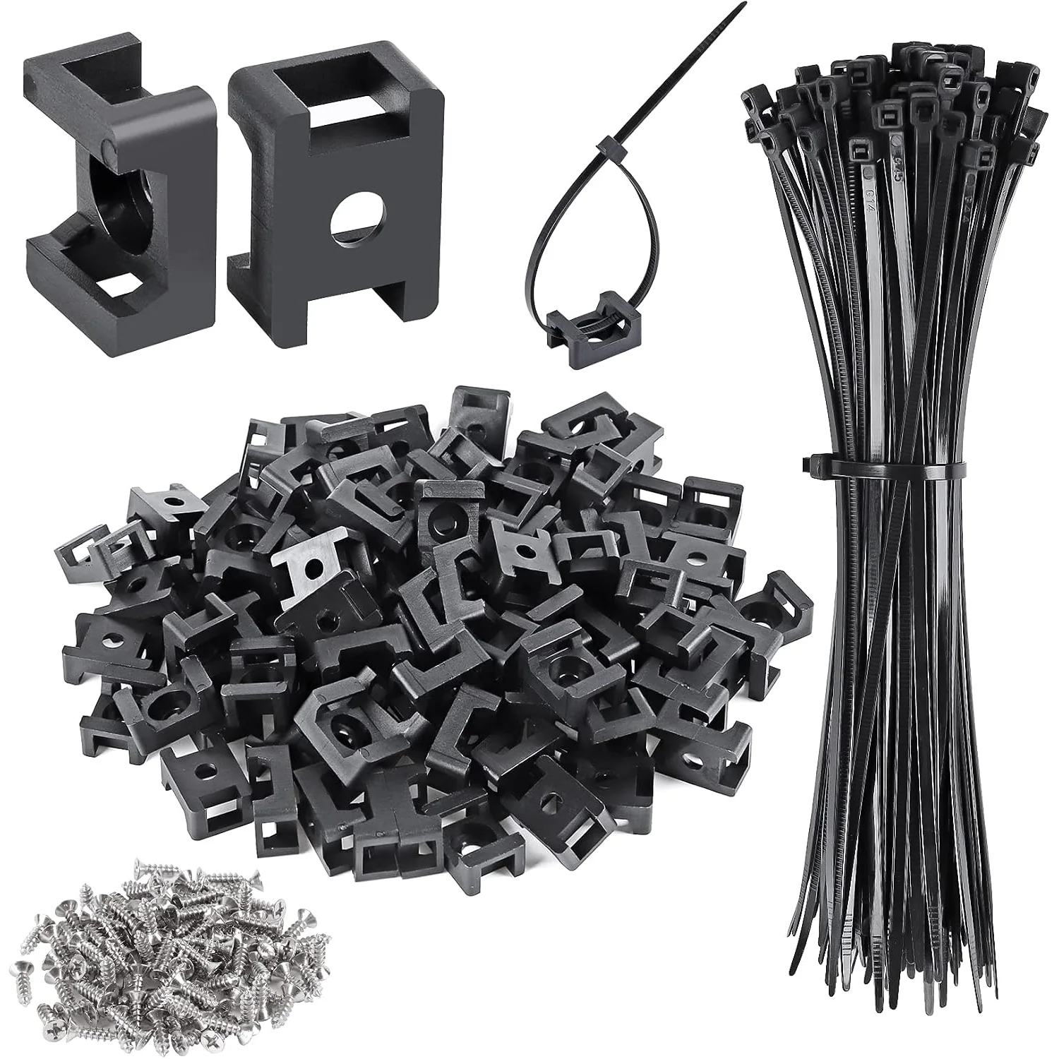 XHF Saddle-Type Zip Tie Mounts with Ties and Screws, picture 1