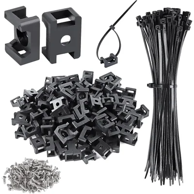 XHF Saddle-Type Zip Tie Mounts with Ties and Screws, thumbnail 1