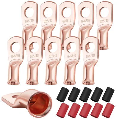 XHF 6 AWG Battery Cable Lugs with Heat Shrink, thumbnail 2